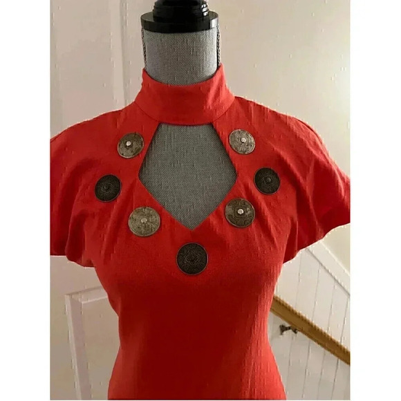 Vintage Hearts Single Stitch Western Style Mini Dress - Picture 5 of 9